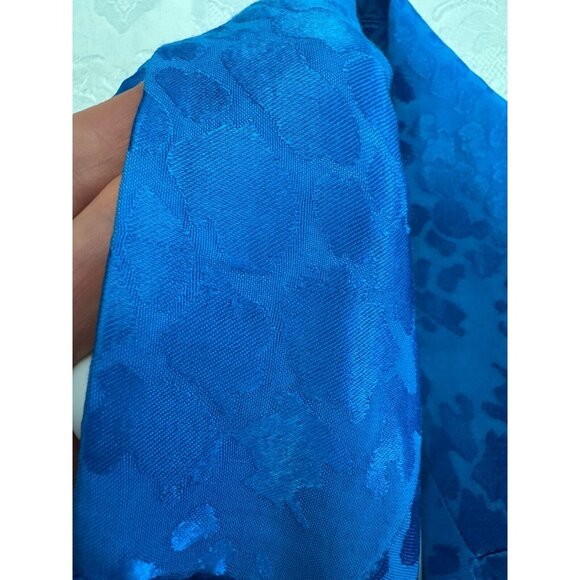 Zara Double Breasted Blue Leopard Jacquard Blazer Size Small Career Jacket - Picture 5 of 13